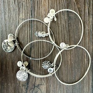 Alex and ani set of 4 silver bracelets